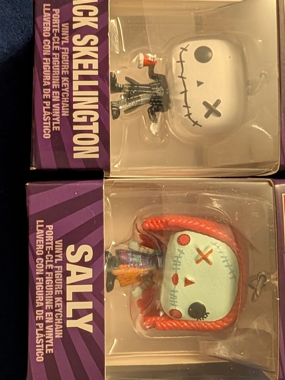 2 New Nightmare Before Christmas Jack And Sally Funko Keychain Set